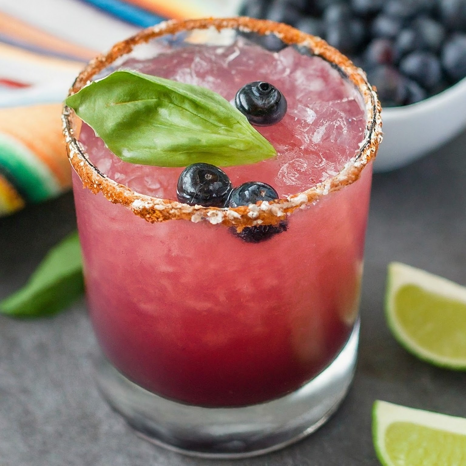 Blueberry Basil Mezcal Margarita